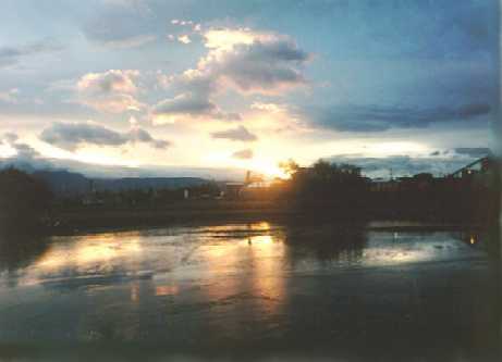 Sunset over lagoon, OR